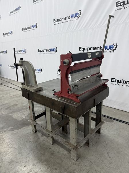 Central Machinery 30″ Shear, Press Brake & Slip Roll, Dake No. 1 Arbor Press, Challenge Machinery Co. 36″ x 48″ x 6″ Cast Iron Layout Surface Plate