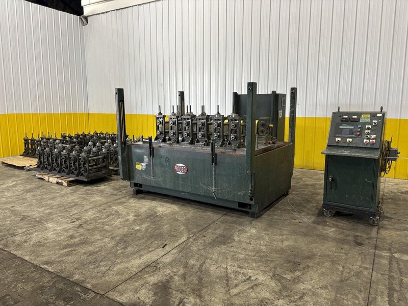 6 STAND X 2" YODER MODEL Q-150 U JOINT DRIVE RAFTED ROLLFORMER, W/ 7 RAFTS & 42  STANDS: STOCK #