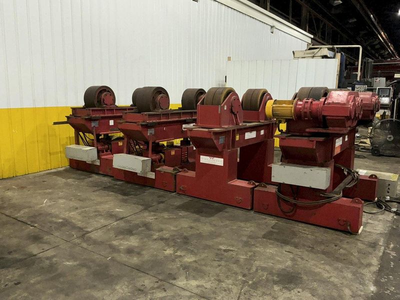300 TON X 120" DIAMETER WELDWIRE MODEL #CAS-150 TRACK MOUNTED POWERED TANK TURNING ROLLS, 1 DRIV