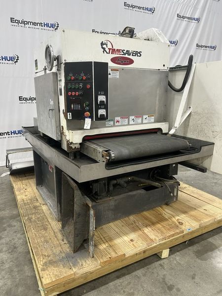 Timesavers Lynx 37MWT-DD-60 37″ 2-Head Wet Wide Belt Sander Deburring & Finishing Machine