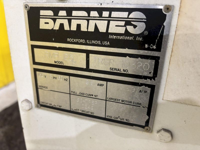 40 GPM BARNES MODEL RMP-25 COMBINATION MAGNETIC SEPERATOR & FABRIC COOLANT FILTERING SYSTEM: STO