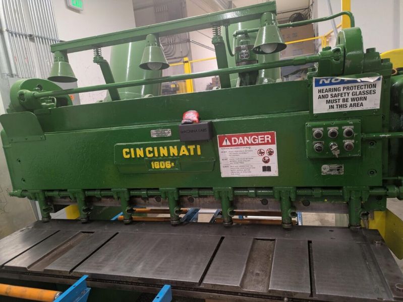 Cincinnati 1806-R, 6′ X 1/4″ Mechanical Shear
