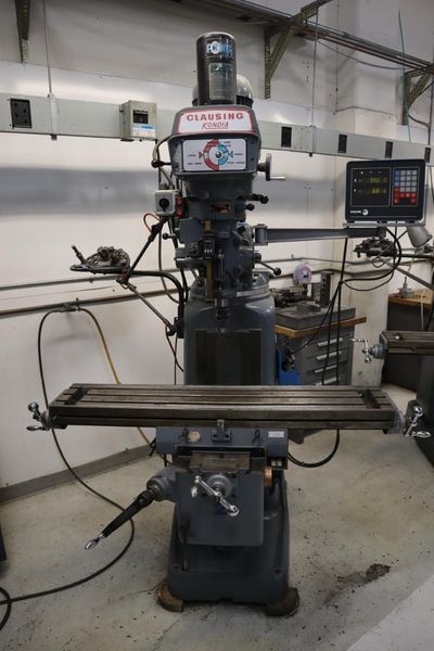Clausing Kondia 9"x48" Knee Mill, Fagor 2-Axis DRO, Quill Feed, Kurt Power Drawbar- Auction Item