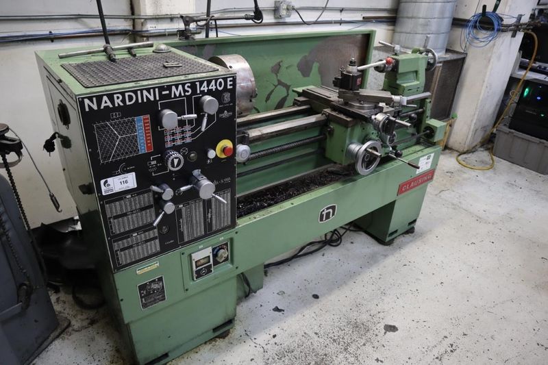 Nardini MS 1440E Manual Lathe, 10" 3-Jaw Chuck, Quick Changer Tool Post, Tailstock, Compound Cross Slide- Auction Item
