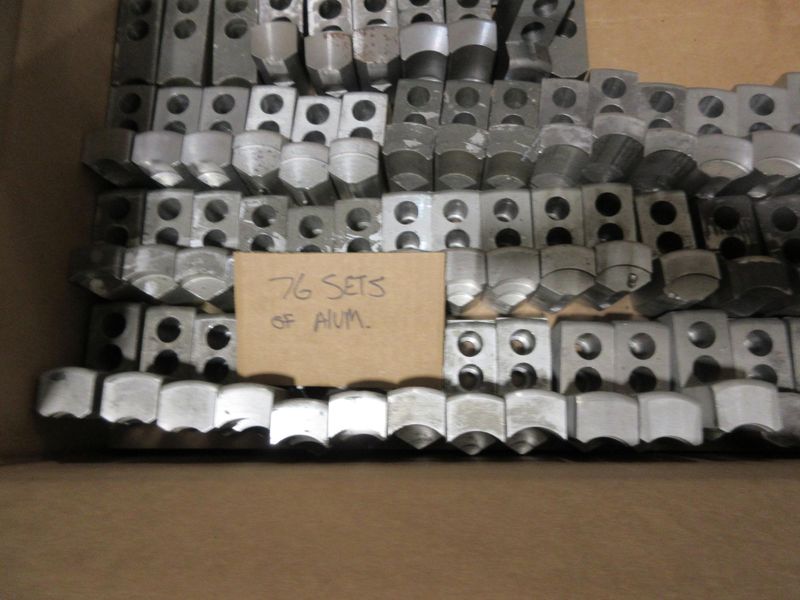 Steel and Aluminum Soft Jaws – 1.5MM X 60 Serrated for 8″ 3-Jaw Chucks, (11) Sets of Steel, (76) Sets of Aluminum- Auction Item