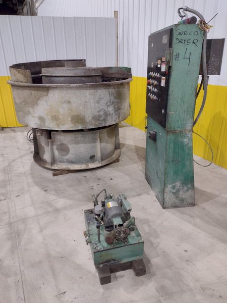 24 FT X 72" SWECO MODEL #FMD-24LR ROTARY BOWL VIBRATORY PARTS DEBURRING FINISHER: STOCK #20082