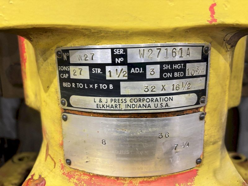 27 TON L&J MODEL #W-27 OBI STAMPING PRESS 1.5" STROKE: STOCK #22435