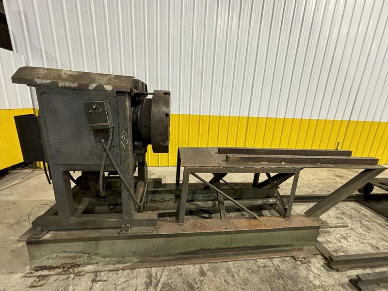 12" HOLLOW SPINDLE DRILCO ROTARY PIPE WELDING POSITIONER W/ MOBILE PIPE STANDS: STOCK #21898