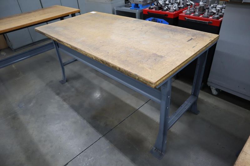 Work Bench, Wood Top, Metal Legs- Auction Item