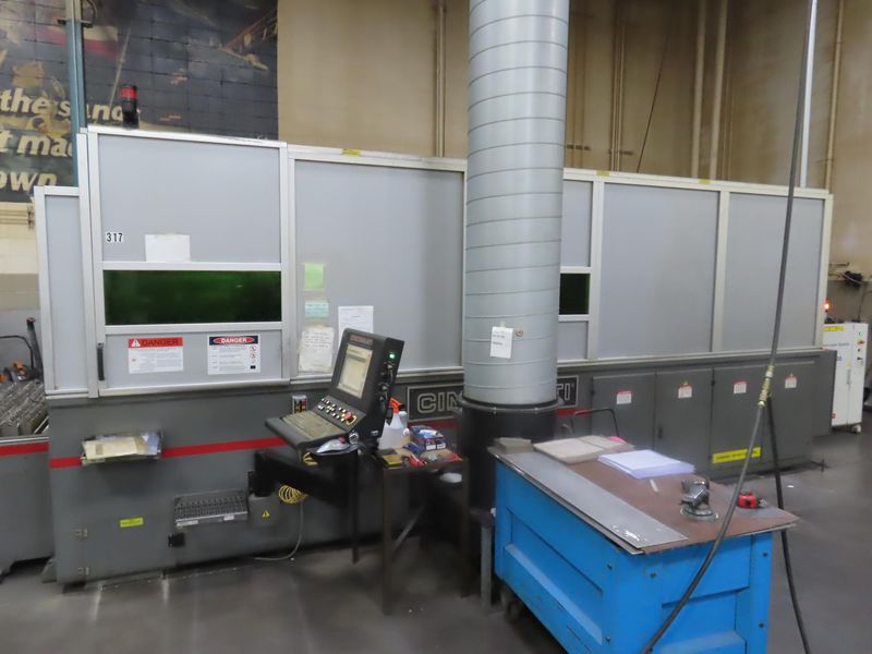 Cincinnati CL-940 4000 Watt Fiber Laser Cutting System, IPG YLS-4000, Automatic Pallet Shuttle, Chiller- Auction Item