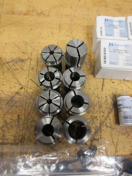Hardinge Collets, (8) 0166 Precision Swiss Collets, (5) S22 Collet Pads, (8) S16 Collet Pads, (6) TF 25 Collets and More ***Most New In Packages***- Auction Item