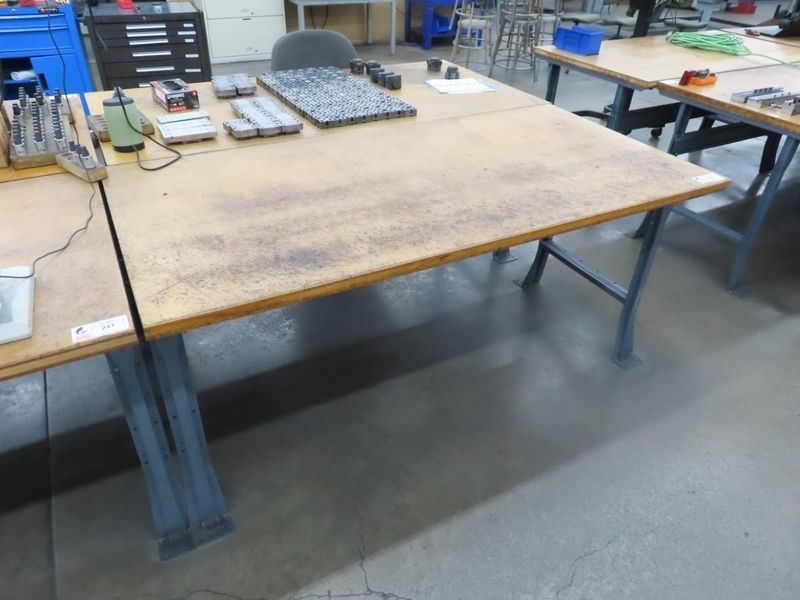 Work Bench, Wood Top, Metal Legs- Auction Item