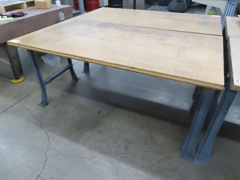 Work Bench, Wood Top, Metal Frame- Auction Item