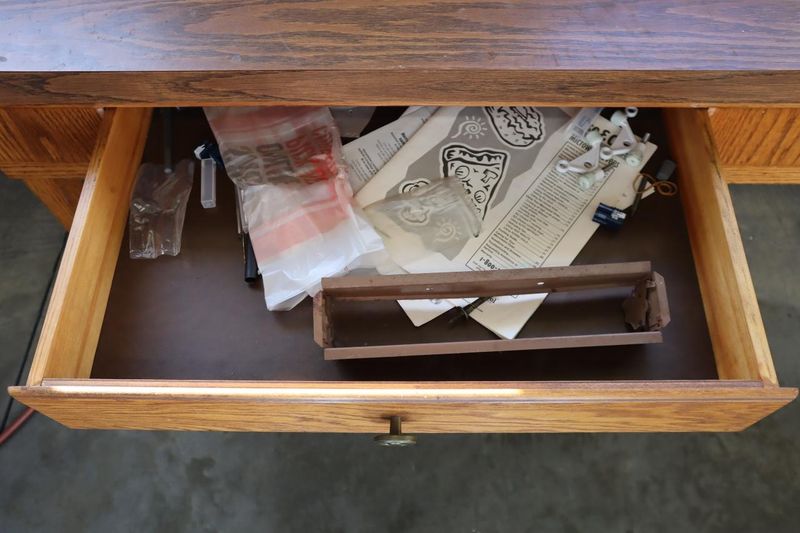 Wooden Shop Desk, 2 Drawers- Auction Item