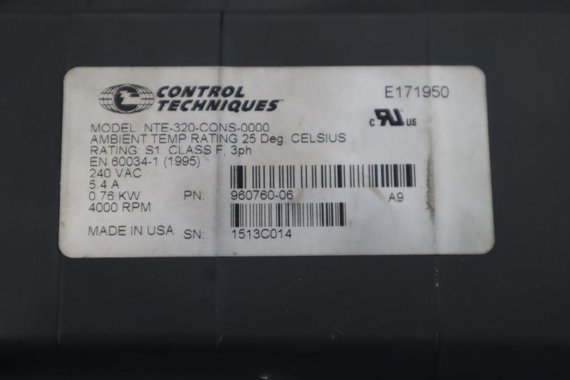 Control Techniques | Parker Hannifin Servo Motor and Gear Head- Auction Item