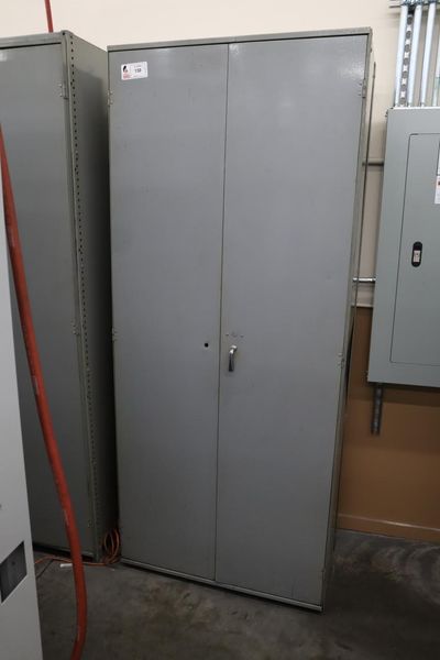 Metal Cabinet, 2 Door, 5 Adjustable Shelves - Contents- Auction Item