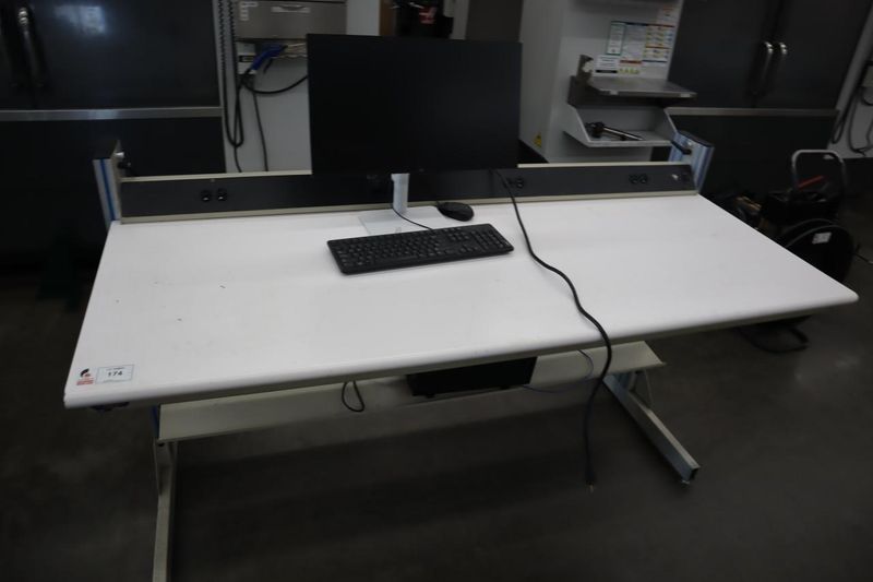 Work Bench with Formica Top, Lower Shelf, 110 Volt Power Strip - CONTENTS NOT INCLUDED- Auction Item