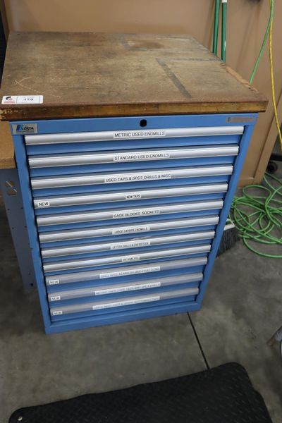 Lista HD Tool Cabinet - 11 Drawer - LOADED with Cutting Tools - A LOT OF CARBIDE- Auction Item