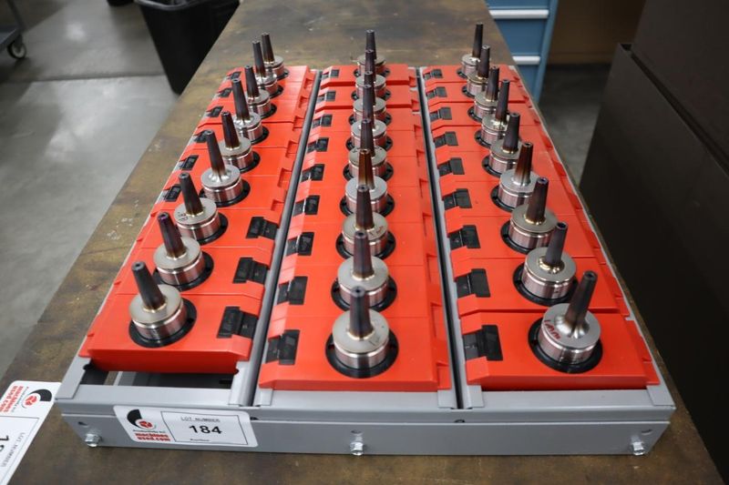 Haimer HSK40 Shrink Fit Tool Holders - 27 with Tool Rack (Fit Roders in this Auction)- Auction Item