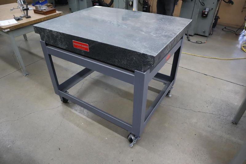 Precision Granite Surface Plate, 2-Ledge, Grade A, 48" x 36" x 6" with Portable Steel Stand- Auction Item