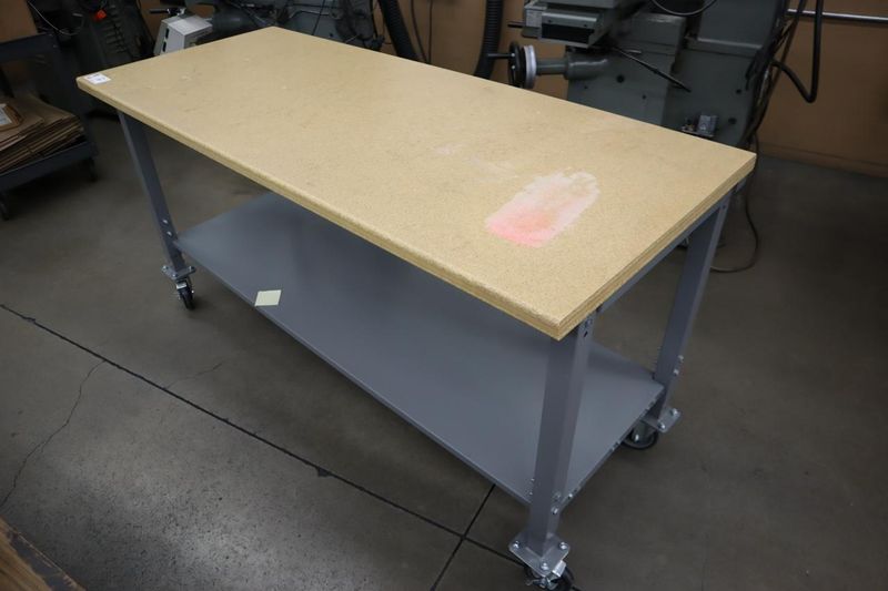 Portable Work Bench, Wood Surface, Lower Shelf, Heavy Duty Casters- Auction Item