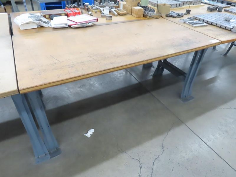 Work Bench, Wood Top, Metal Frame- Auction Item