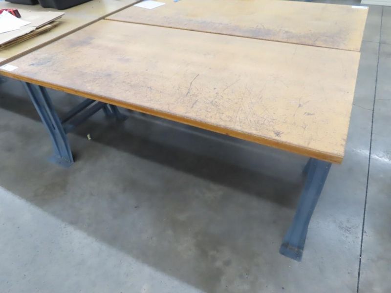 Work Bench, Wood Top, Metal Frame- Auction Item
