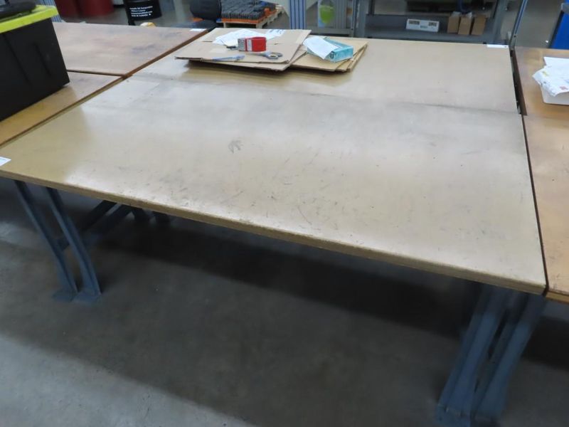 Work Bench, Wood Top, Metal Legs- Auction Item
