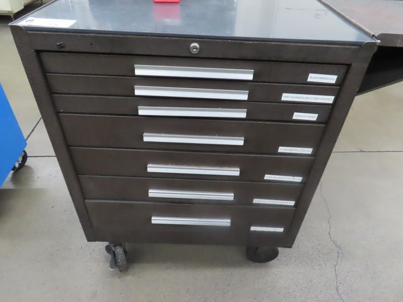 Kennedy 7 Drawer Tool Cabinet w Side Wing AND Contents- Auction Item