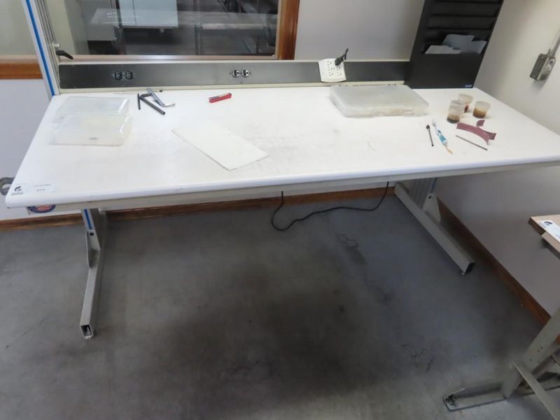 Adjustable Work Bench and Light w Power Strip- Auction Item