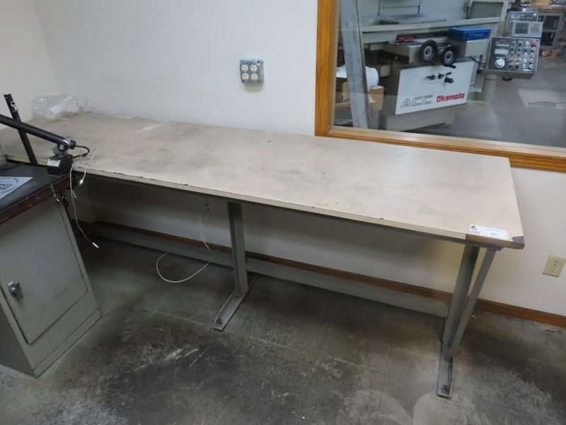 Work Table w Metal Frame w Fly Swatter- Auction Item