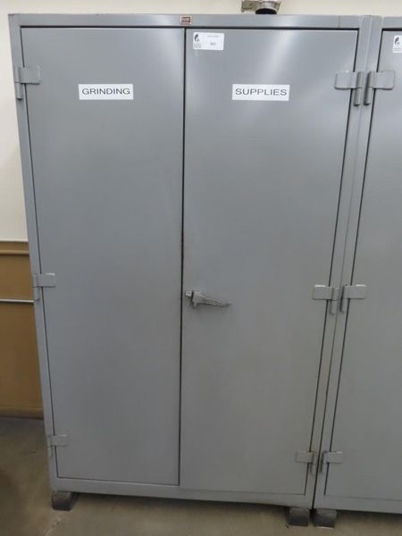 Lyon 2-Door Metal Cabinet w Contents- Auction Item
