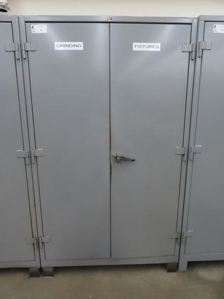 Lyon 2-Door Metal Cabinet w Contents- Auction Item