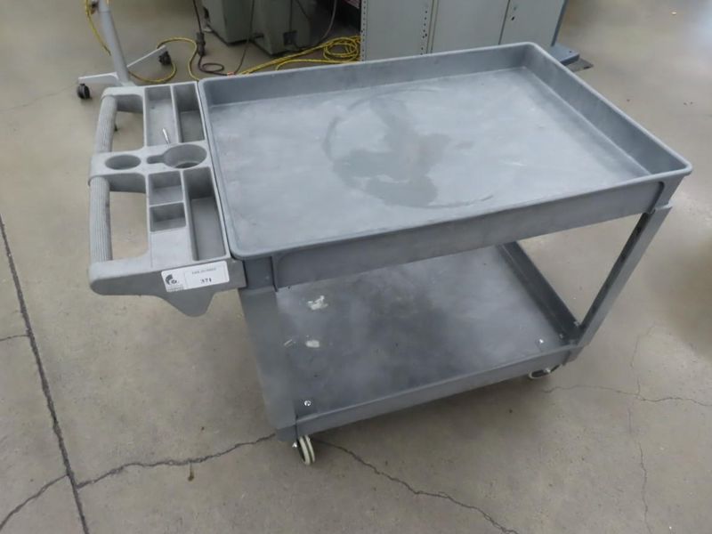 Rolling Cart Portable on Casters w Tray and Cup Holders- Auction Item