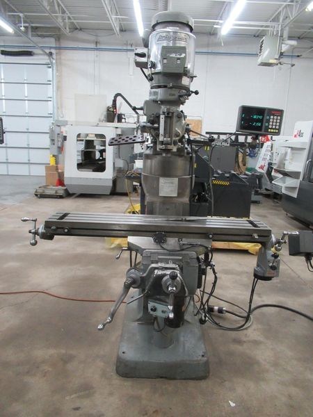 Bridgeport Series I-2HP Vertical Knee Mill, 2-Axis DRO, 9" x 48" Table, Power Table Feed