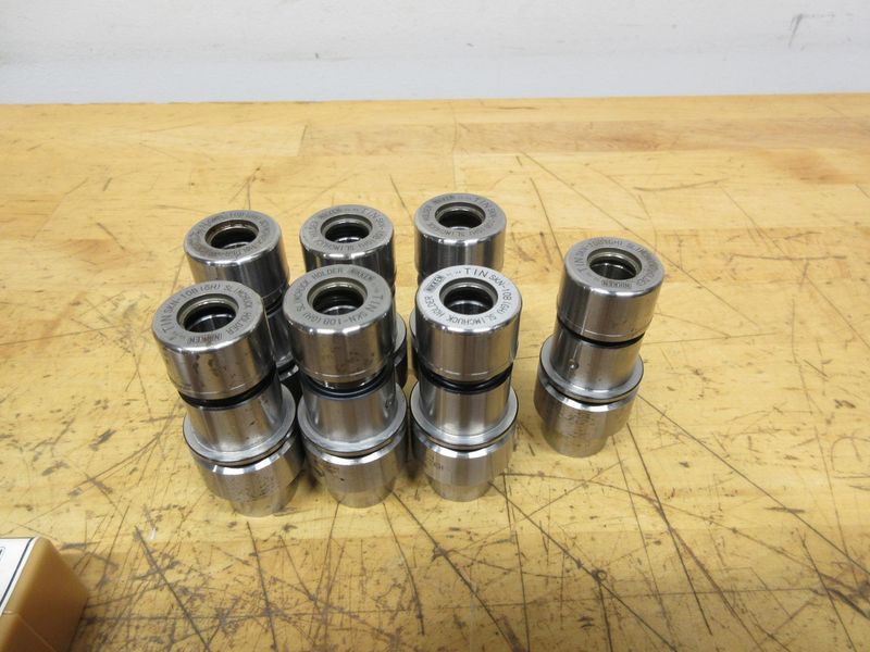 Nikken HSK32E Slim Chuck SK10 Collet Tool Holders (7 pcs), with (25) Various Size SK10 Collets, **Collets New In Packages**- Auction Item