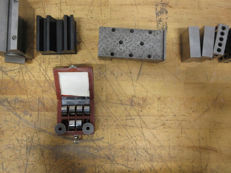 Precision Ground Setup Blocks & Gauges, 1-2-3 Blocks, Magnetic & Standard V Block, Sine Bar 6"x3", 1" Gauge Ring Set- Auction Item
