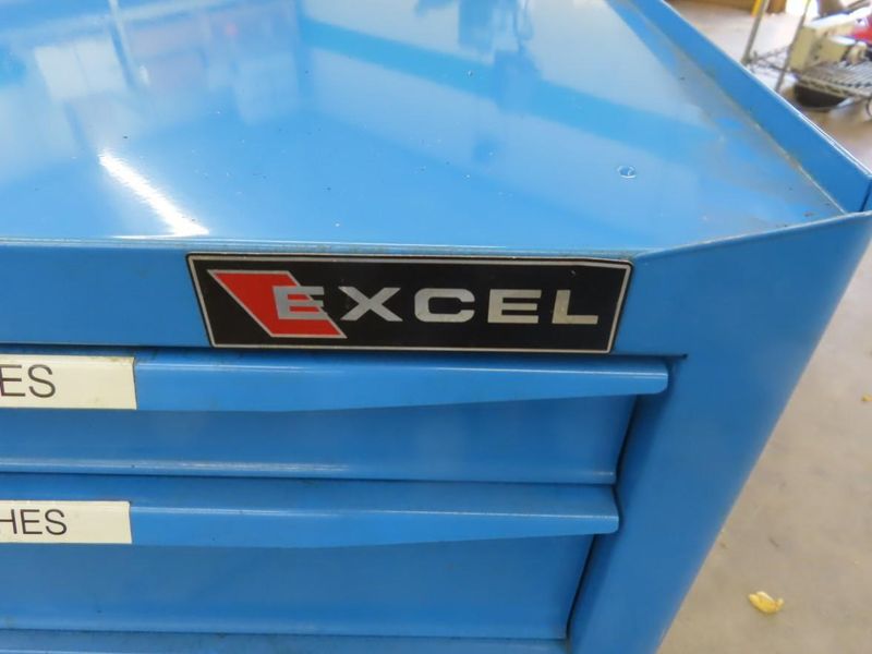 Xcel Two Drawer/2 Door Potable Cabinet On Casters w Contents, Locks and Keys- Auction Item