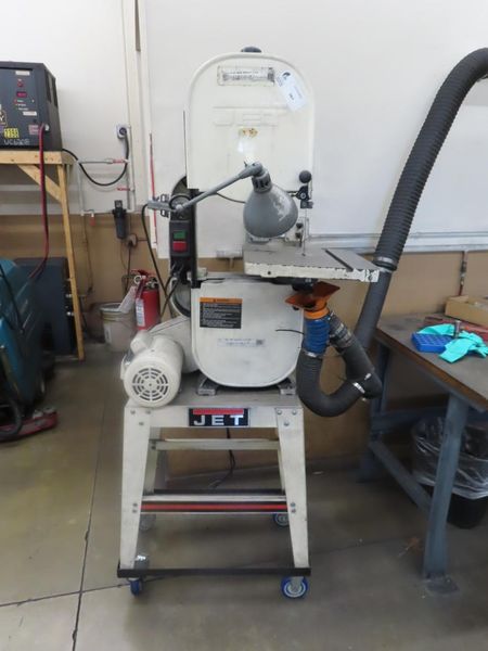 Jet Model JWBS-140S Vertical Band Saw w Titling Table on Portable Base- Auction Item
