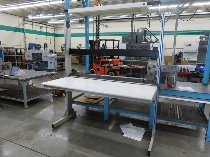 Adjustable Work Bench and Light w Power Strip- Auction Item