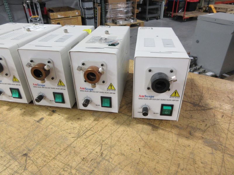 AmScope HL-250A Haloid Lamp Cold-Light 150W Light Sources (5pcs), **No Power Cords or Lights**- Auction Item