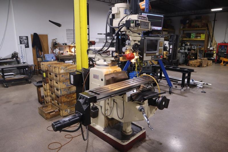 Chevalier FM-3VKH 3-Axis CNC Knee Mill, 50"x10" Table, Kurt Power Drawbar- Auction Item
