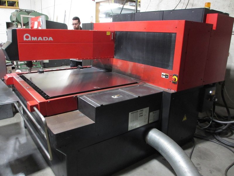 Compact Amada Flying Optic Laser perfect for a smaller spaceor to add capacity for larger shops. Comes complete with internal Dust Collector and Chiller. In excellent condition with Low hours.