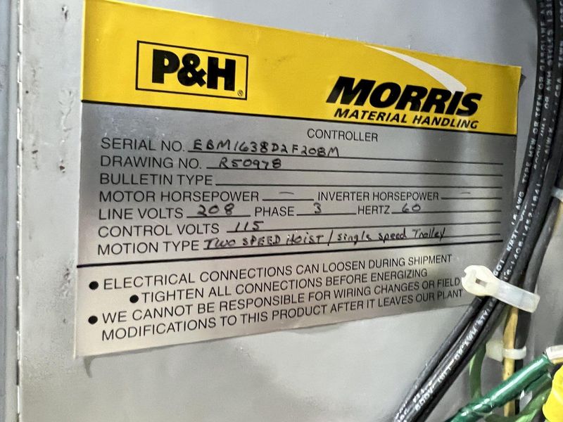 2 TON P&H "HEVI-LIFT SERIES M" POWERED CABLE HOIST WITH POWER TROLLEY: STOCK #17098