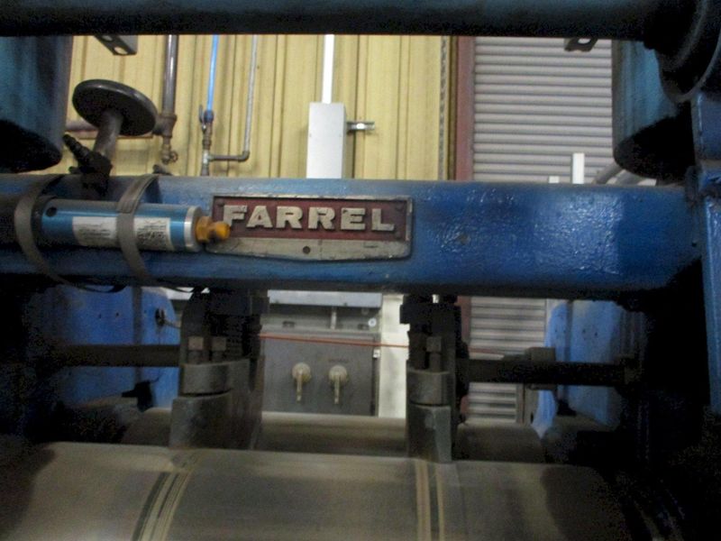 24" X 10" FARREL 4-ROLL "INVERTED L" RUBBER CALENDER ROLLING MILL WITH PAYOFF: STOCK #17226
