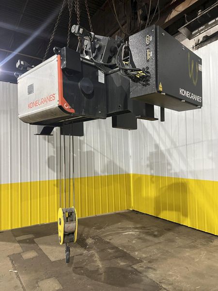 17.5 TON (2014) KONE-CRANES MODEL #CXT60410160P75GGN0S SINGLE GIRDER OVERHEAD CRANE HOIST & TROL