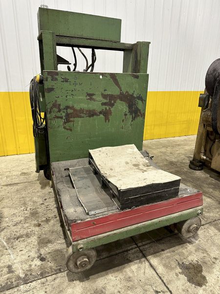 12,000 LB X 50" ROWE MODEL #12050-DSV MOTORIZED COIL REEL UNCOILER & COIL CAR: STOCK #21979