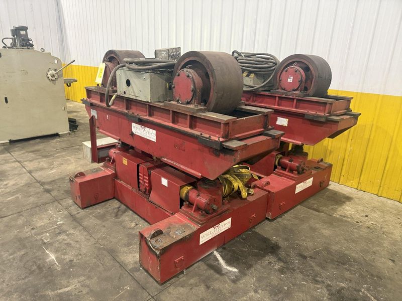 300 TON X 120" DIAMETER WELDWIRE MODEL #CAS-150 TRACK MOUNTED POWERED TANK TURNING ROLLS, 1 DRIV