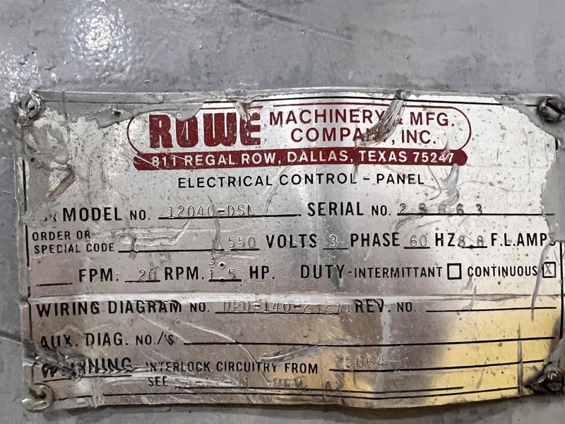 40" X 12,000 LBS X .110" ROWE COIL REEL, CAR, & STRAIGHTENER FEED LINE: STOCK #21627