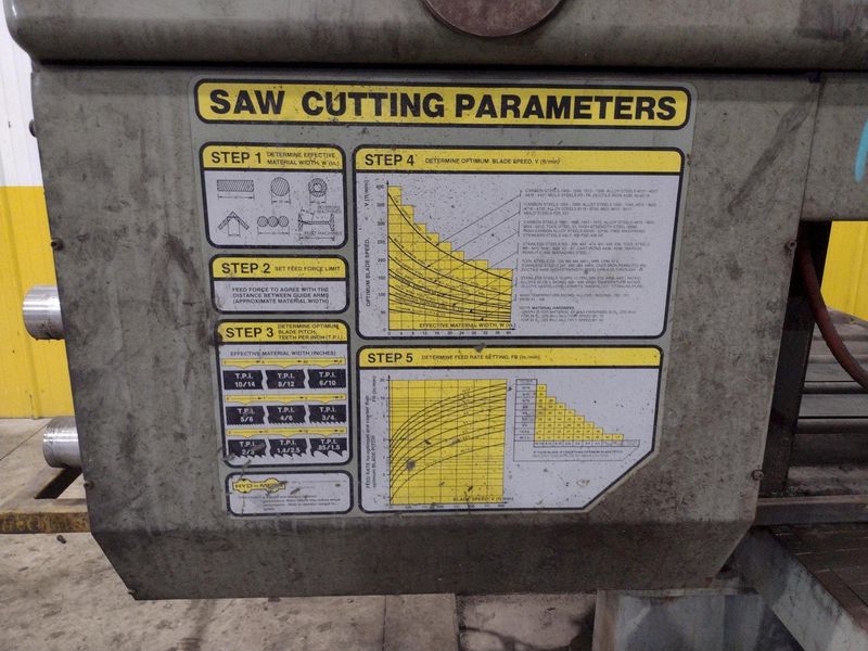 16" x 16" HYD-MECH MODEL #M-16A AUTOMATIC HORIZONTAL BANDSAW WITH POWER MITRE SWIVEL: STOCK #234